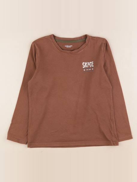 Tee-shirt - 8 ans Marron 1 - vertbaudet enfant 