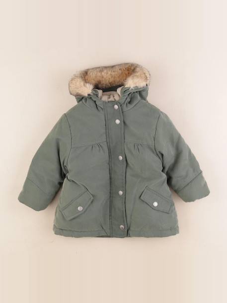 Manteau doublure amovible - 12 mois Vert 1 - vertbaudet enfant 
