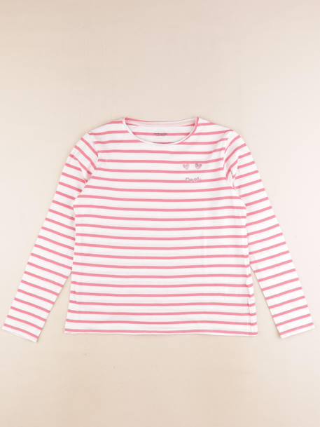 Tee-shirt - 12 ans Blanc, rose 1 - vertbaudet enfant 