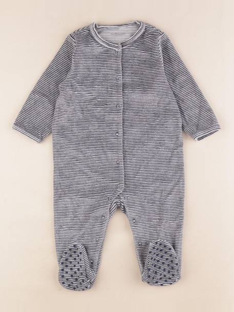 Pyjama velours - 12 mois Bleu 1 - vertbaudet enfant 