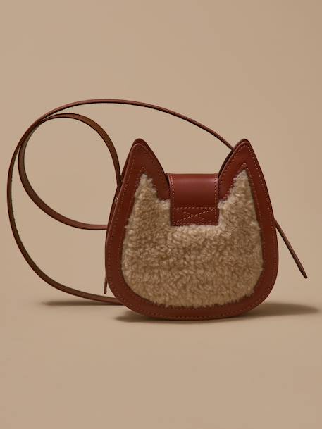 Sac écureuil cuir et sherpa fille Ecru 5 - vertbaudet enfant 