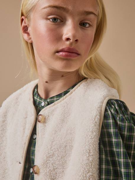 Veste en sherpa - collection junior Bordeaux+Cognac+Ecru+Encre+Vert 13 - vertbaudet enfant 