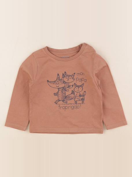 Tee-shirt - 18 mois Marron 1 - vertbaudet enfant 