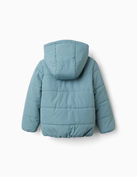 Doudoune avec capuche et doublure en polaire Bleu+Rose+Vert clair 10 - vertbaudet enfant 
