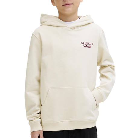 Sweat à capuche garçon norrebro typo Écru+Vert 1 - vertbaudet enfant 