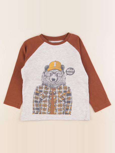 Tee-shirt - 4 ans Gris, marron 1 - vertbaudet enfant 