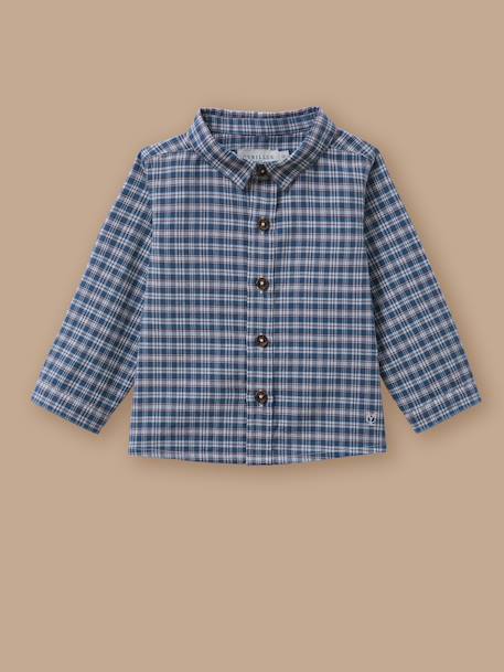 Chemise à carreaux bébé Carreaux bleu 1 - vertbaudet enfant 