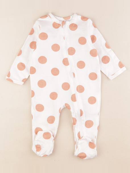 Pyjama coton - 6 mois Blanc, orange 1 - vertbaudet enfant 