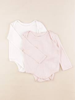 Seconde main-Fille-Body bébé-Lot de 2 bodies en coton - 9 mois