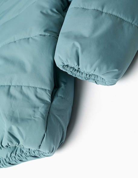 Doudoune avec capuche et doublure en polaire Bleu+Rose+Vert clair 12 - vertbaudet enfant 