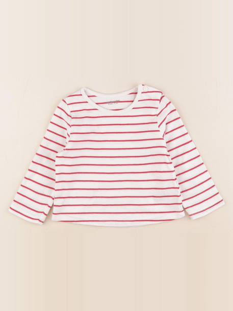 Tee-shirt - 9 mois Blanc, rouge 1 - vertbaudet enfant 