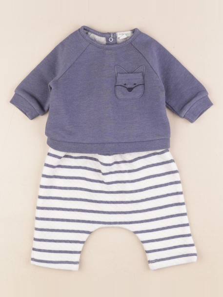 Ensemble - 1 mois Blanc, bleu 1 - vertbaudet enfant 