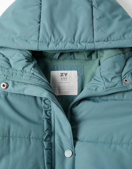 Doudoune avec capuche et doublure en polaire Bleu+Rose+Vert clair 11 - vertbaudet enfant 