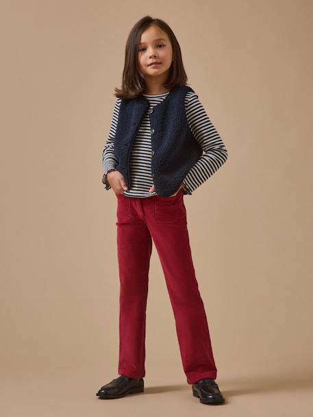 Veste en sherpa - collection junior Bordeaux+Cognac+Ecru+Encre+Vert 18 - vertbaudet enfant 