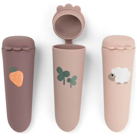 Lot de 3 moules à glace silicone dotti bleu Bleu+Rose 5 - vertbaudet enfant 