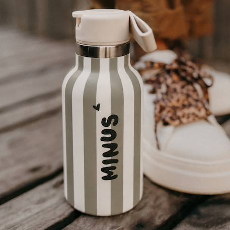 Gourde stripe kaki (350 ml) Bleu+Kaki 10 - vertbaudet enfant 
