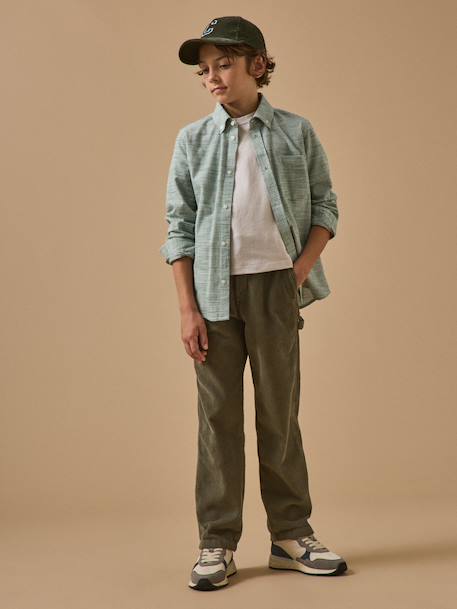 Chemise garçon vichy Bleu+Vert 10 - vertbaudet enfant 