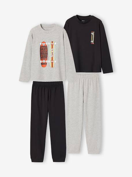 Lot de 2 pyjamas garçon manches longues noir 1 - vertbaudet enfant 