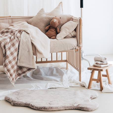 Couverture polaire vichy caramel (110 x 80 cm) Ecru, marron 5 - vertbaudet enfant 