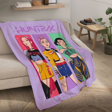 Plaid polaire imprimé, kpop demon hunters tour Violet 1 - vertbaudet enfant 