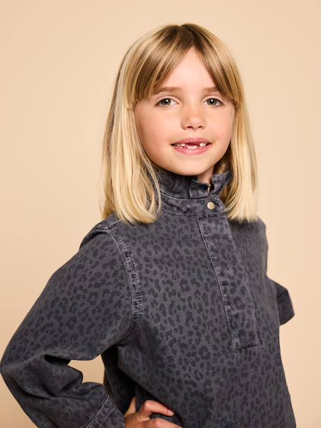 Robe imprimée fille denim gris 5 - vertbaudet enfant 