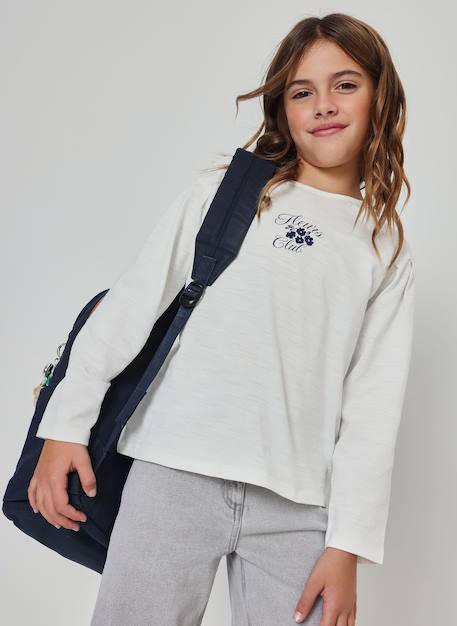 Fille-T-shirt fille en maille imprimé fleurs