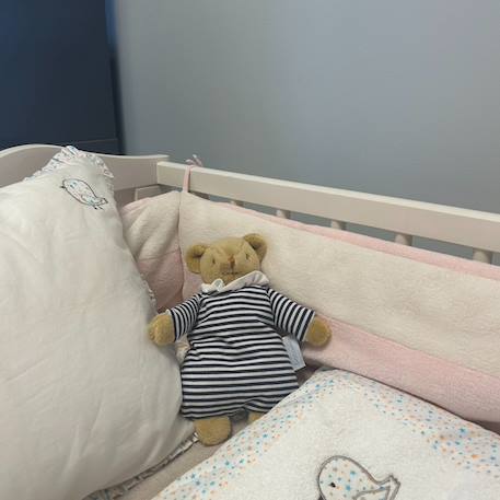 Doudou avec hochet ours marinière Bleu, blanc, marron 4 - vertbaudet enfant 