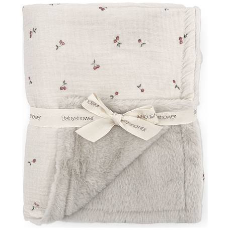 Couverture polaire cherries (110 x 80 cm) Blanc, rouge, vert 1 - vertbaudet enfant 