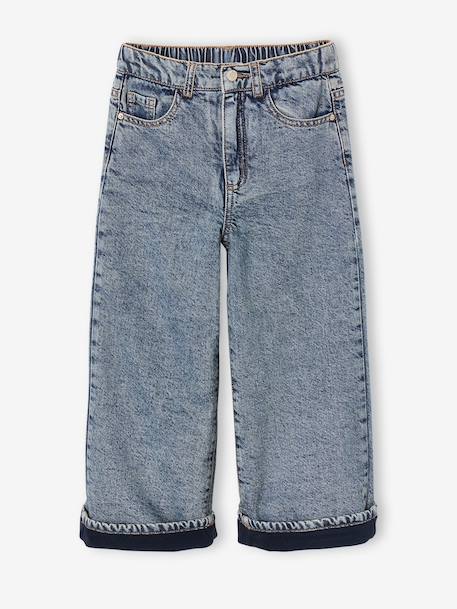 Jean large fille bleu moyen 2 - vertbaudet enfant 