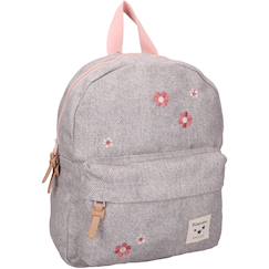 -Sac à dos enfant blossom et bows fleurs gris denim (31x26 cm)