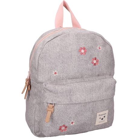 Garçon-Sac à dos enfant blossom et bows fleurs gris denim (31x26 cm)
