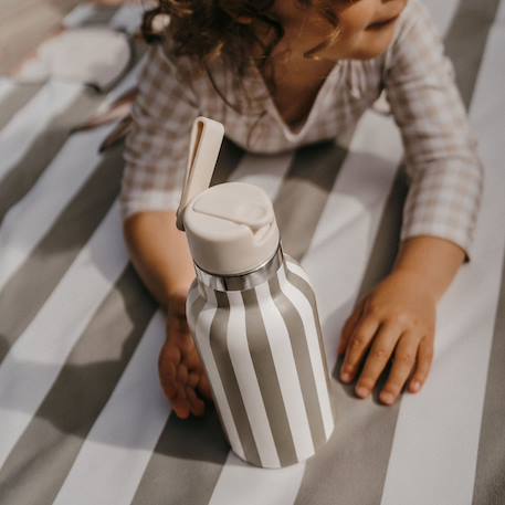 Gourde stripe kaki (350 ml) Bleu+Kaki 9 - vertbaudet enfant 