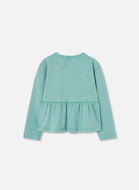 T-shirt fille en maille avec volant Vert 2 - vertbaudet enfant 