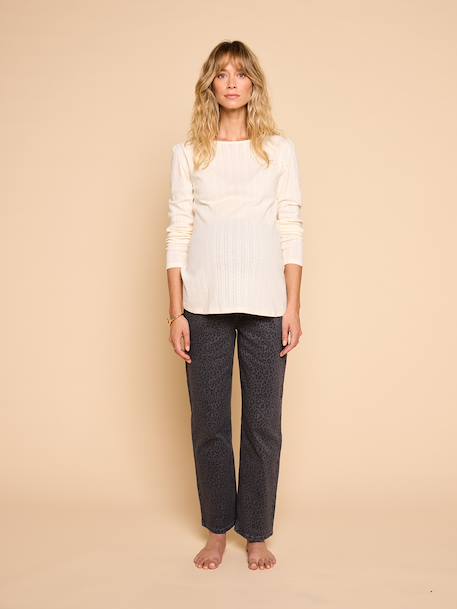 Jean mom de grossesse léopard denim gris 2 - vertbaudet enfant 