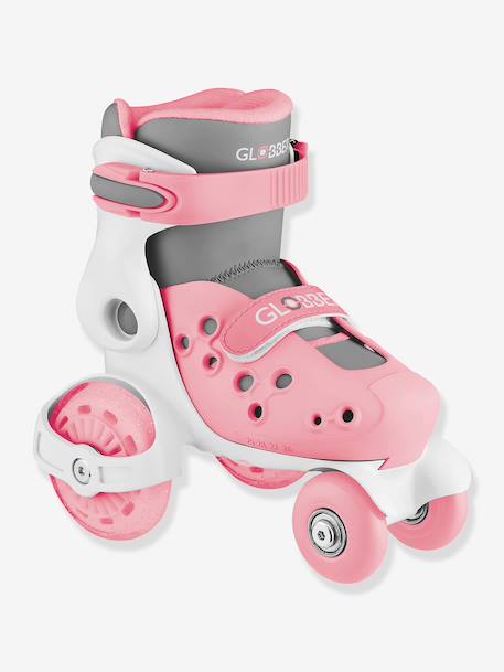Rollers Quad learning bleu+rose 7 - vertbaudet enfant 