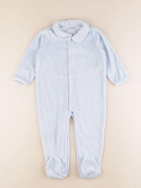 Pyjama velours - 2 ans Bleu 1 - vertbaudet enfant 