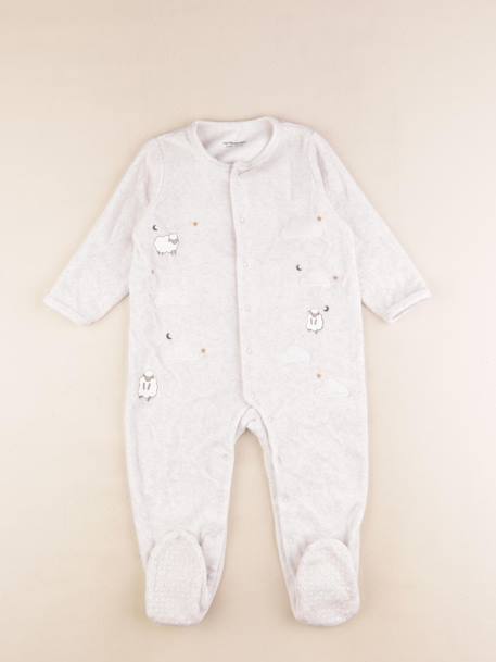 Pyjama velours - 2 ans Gris 1 - vertbaudet enfant 