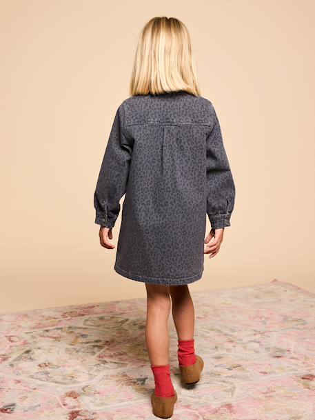 Robe imprimée fille denim gris 6 - vertbaudet enfant 