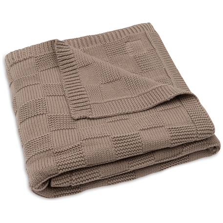 Couverture en tricot box knit milky coffee (75 x 100 cm) Marron 1 - vertbaudet enfant 