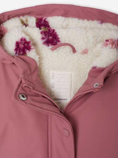 Ciré fille à capuche doublé sherpa anthracite+indigo+mauve+multicolore+vert 14 - vertbaudet enfant 
