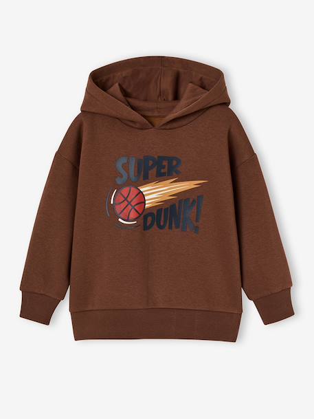 Sweat à capuche garçon marron 1 - vertbaudet enfant 