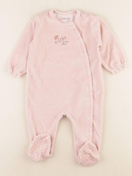 Pyjama velours - 1 an Rose 1 - vertbaudet enfant 