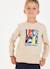Sweat-shirt garçon maille imprimé lettres Beige 1 - vertbaudet enfant 