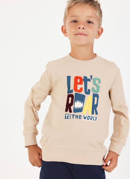 Garçon-Sweat-shirt garçon maille imprimé lettres