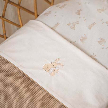 Drap-housse berceau baby bunny (40 x 80 cm) Ecru, marron, orange 4 - vertbaudet enfant 