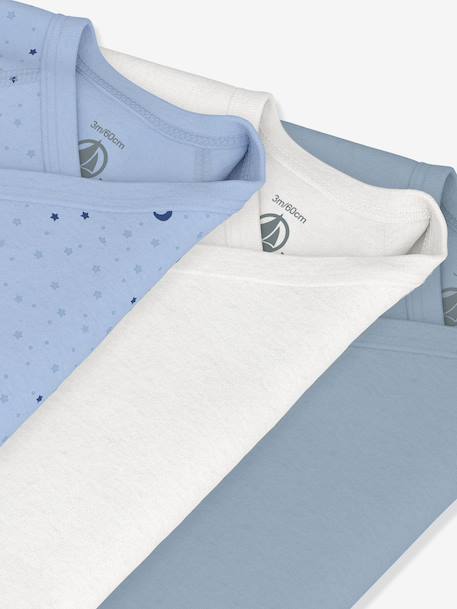 Lot 3 bodies croisés manches longues bleu 3 - vertbaudet enfant 