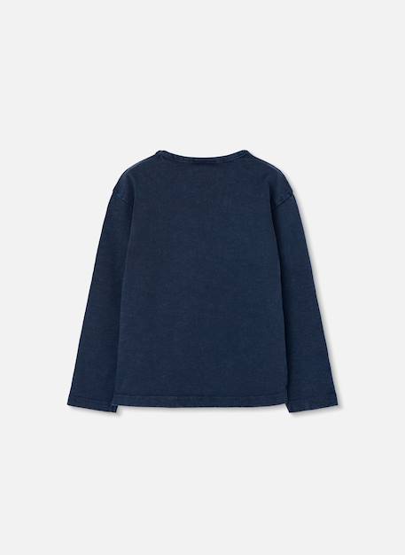 T-shirt fille en maille broderie fleurs Bleu 2 - vertbaudet enfant 