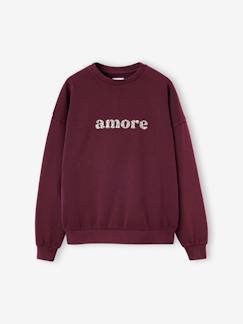 -Sweat fille oversize inscription léopard 
