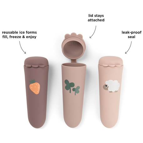Lot de 3 moules à glace silicone dotti bleu Bleu+Rose 6 - vertbaudet enfant 