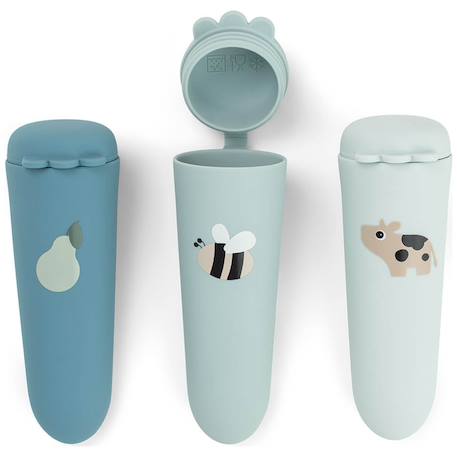 Lot de 3 moules à glace silicone dotti bleu Bleu+Rose 1 - vertbaudet enfant 